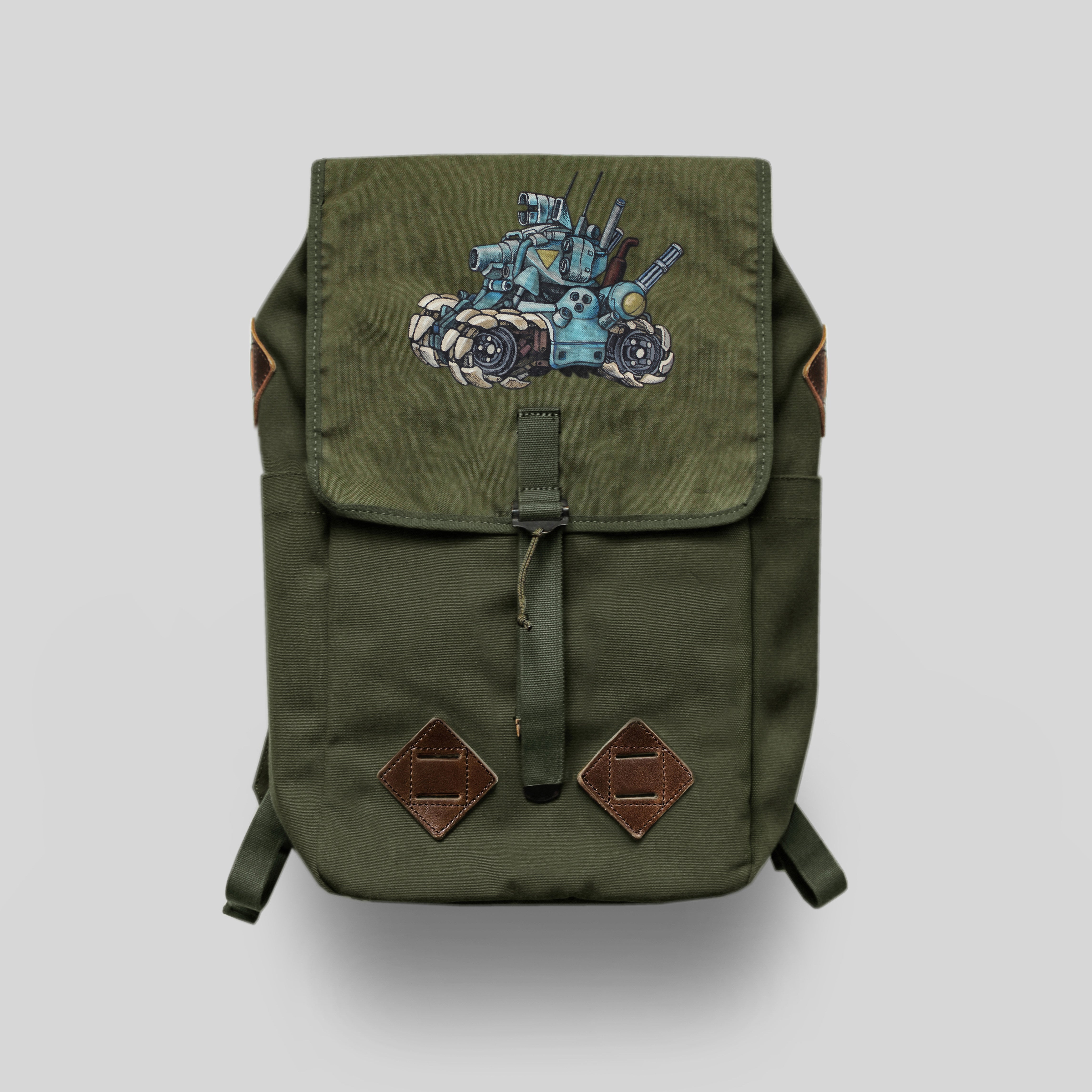 Vintage Distressed Canvas & Leather Backpack | Unisex Outdoor Commuter Rucksack