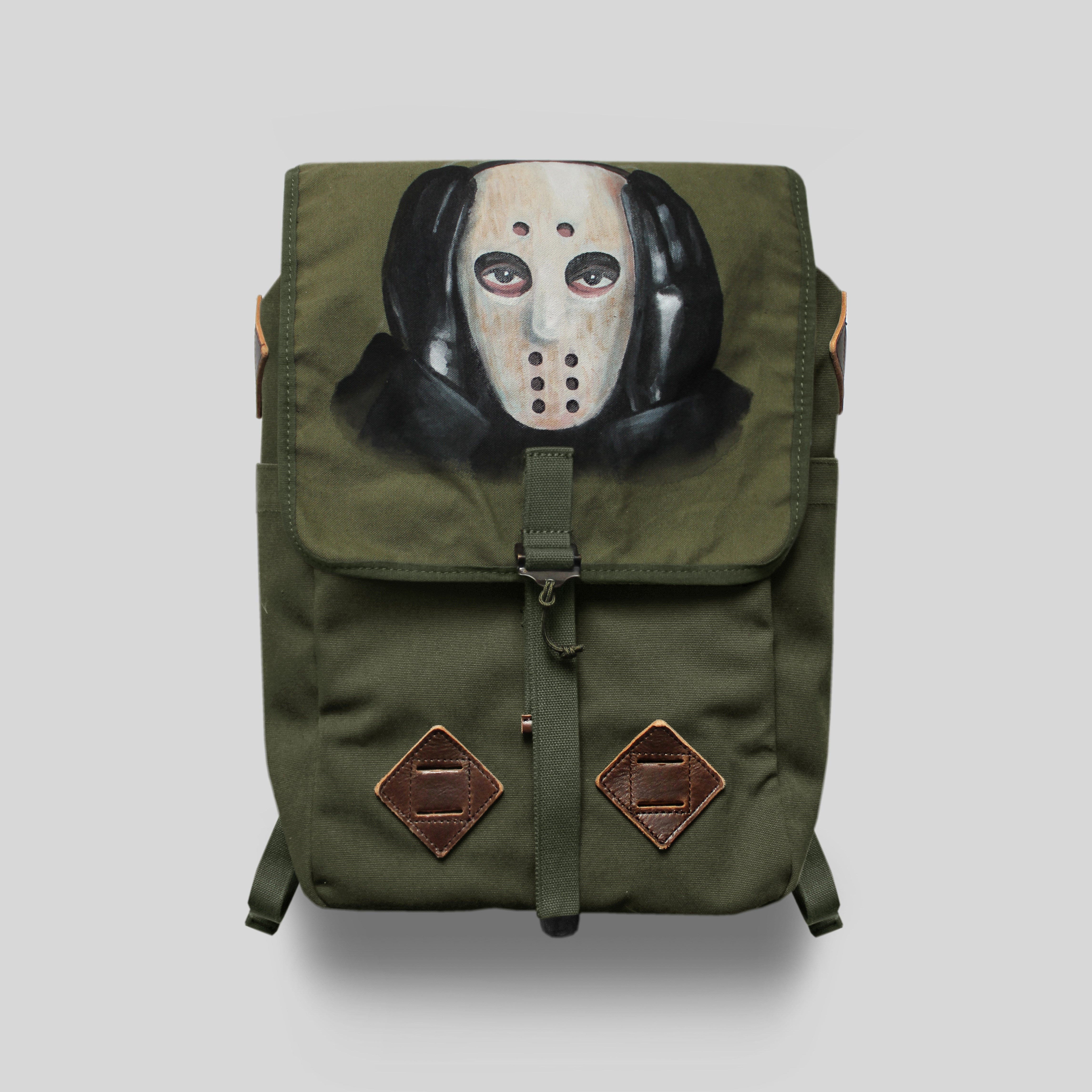 Vintage Distressed Canvas & Leather Backpack | Unisex Outdoor Commuter Rucksack