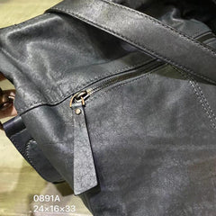 Vintage Full Grain Leather Hobo Shoulder Bag ｜ Handcrafted Cowhide Leather Bucket Bag