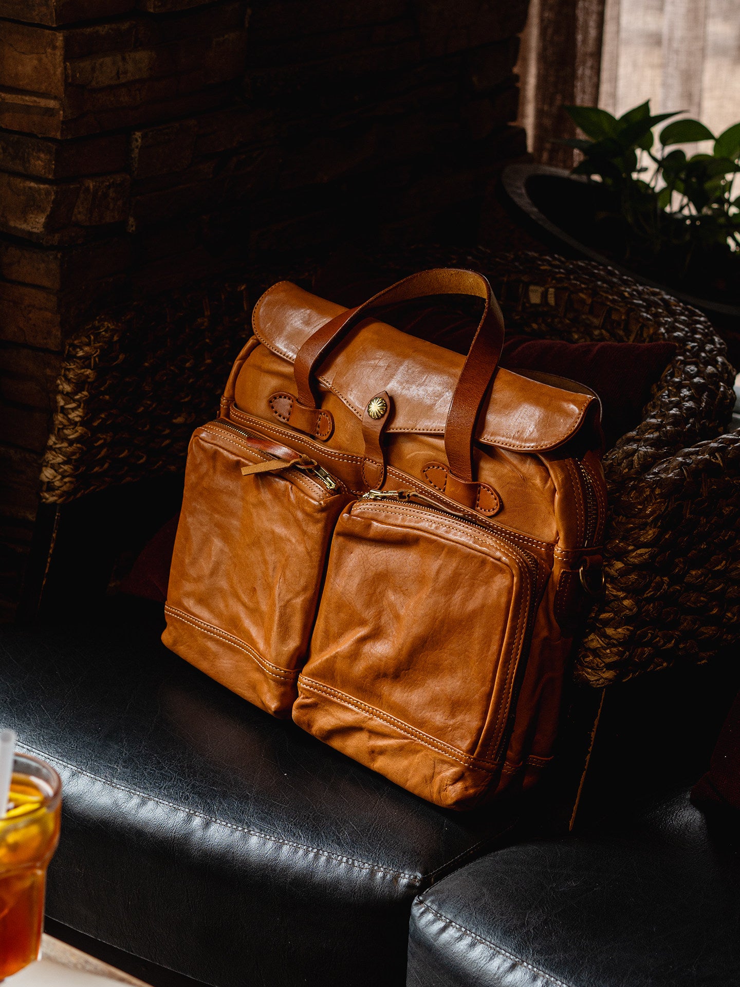 Vintage Italian Leather Men's Business Briefcase | Handcrafted Full Grain Leather Heavy-Duty Crossbody 13-inches Laptop Bag, Travelling Bag, Weekend Bag Alexel Crafts Wholesale