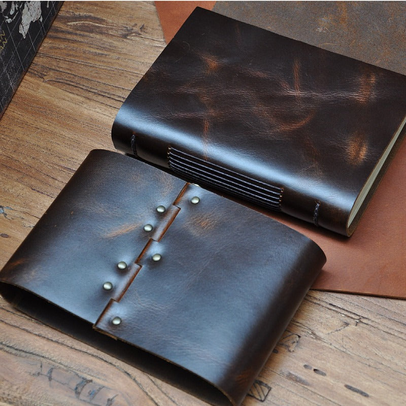 Vintage Leather Journal with Combination Lock | Handmade Full Grain Leather Diary Notebook