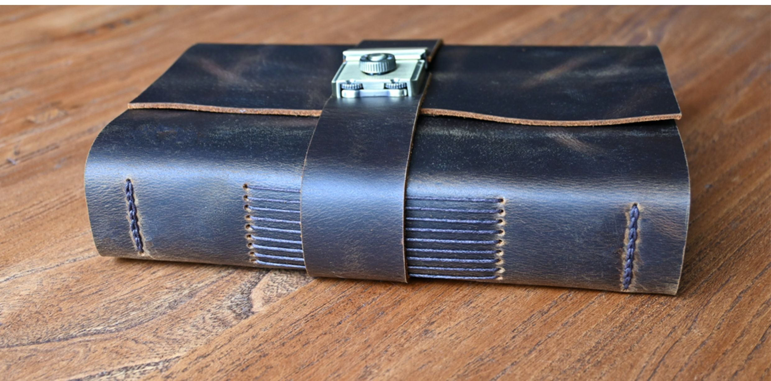Vintage Leather Journal with Combination Lock | Handmade Full Grain Leather Diary Notebook