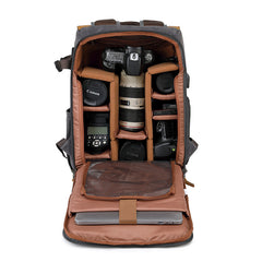 Waterproof Camera Bag Purse, Leather DSLR Bag | Anti-Theft Canvas Camera Backpack with USB Charging for Travel & Outdoor