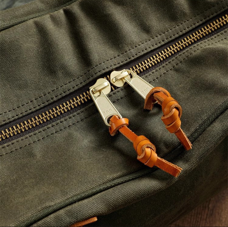 Waxed Canvas Leather Travel Duffle Bag | Men's Vintage Weekender & Overnight Bag