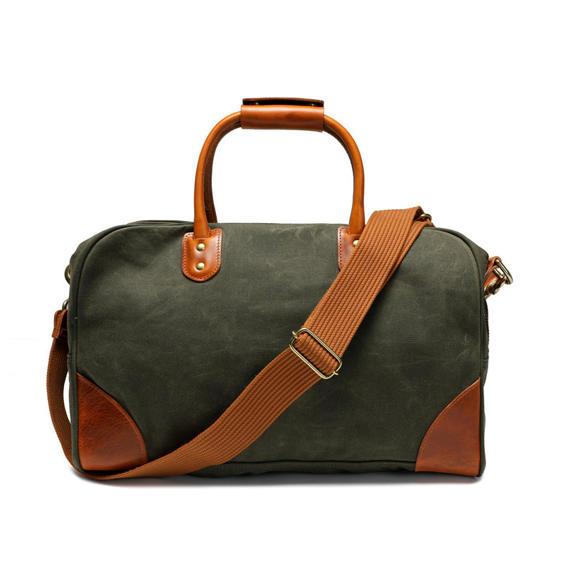 Waxed Canvas Leather Travel Duffle Bag | Men's Vintage Weekender & Overnight Bag