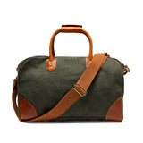 Waxed Canvas Leather Travel Duffle Bag | Men's Vintage Weekender & Overnight Bag