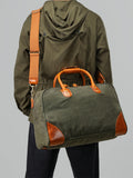 Waxed Canvas Leather Travel Duffle Bag | Men's Vintage Weekender & Overnight Bag