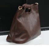 Women's Full Grain Leather Slouchy Tote Bag - Handmade Black Hobo Shoulder & Crossbody with Pouch