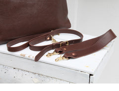 Women's Full Grain Leather Slouchy Tote Bag - Handmade Black Hobo Shoulder & Crossbody with Pouch
