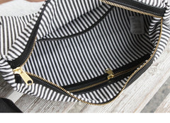 Women's Full Grain Leather Slouchy Tote Bag - Handmade Black Hobo Shoulder & Crossbody with Pouch