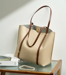 Women’s Large Soft Genuine Leather Tote Bag – Fall/Winter Commuter Shoulder Bag, Laptop Handbag, Work Purse