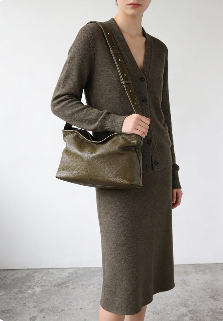 Women’s Premium Slouchy Grain Cowhide Hobo Bag | Versatile Large Leather Crossbody & Shoulder Bag for Work