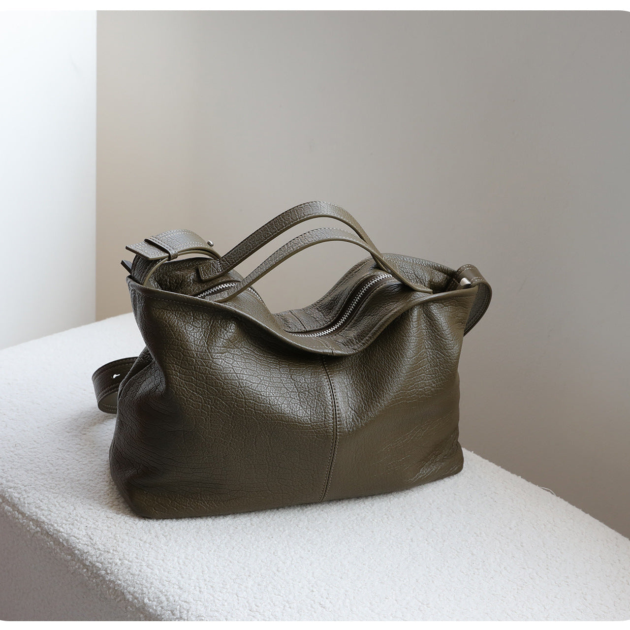 Women’s Premium Slouchy Grain Cowhide Hobo Bag | Versatile Large Leather Crossbody & Shoulder Bag for Work