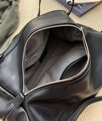 Women’s Soft Cowhide Leather Crossbody Bag, Large Bowling Bag, Slouchy Boho Tote for Everyday Use