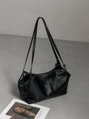 Women’s Soft Cowhide Leather Crossbody Bag, Large Bowling Bag, Slouchy Boho Tote for Everyday Use