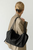 Women’s Soft Cowhide Leather Crossbody Bag, Large Bowling Bag, Slouchy Boho Tote for Everyday Use