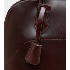 Women's Swift  Leather Tote, Handmade Large Professional Commuter Bag with Adjustable Strap, Elegant Cowhide Leather Shell Bowling Shoulder Bag