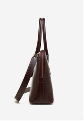 Women's Swift  Leather Tote, Handmade Large Professional Commuter Bag with Adjustable Strap, Elegant Cowhide Leather Shell Bowling Shoulder Bag