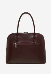 Women's Swift  Leather Tote, Handmade Large Professional Commuter Bag with Adjustable Strap, Elegant Cowhide Leather Shell Bowling Shoulder Bag