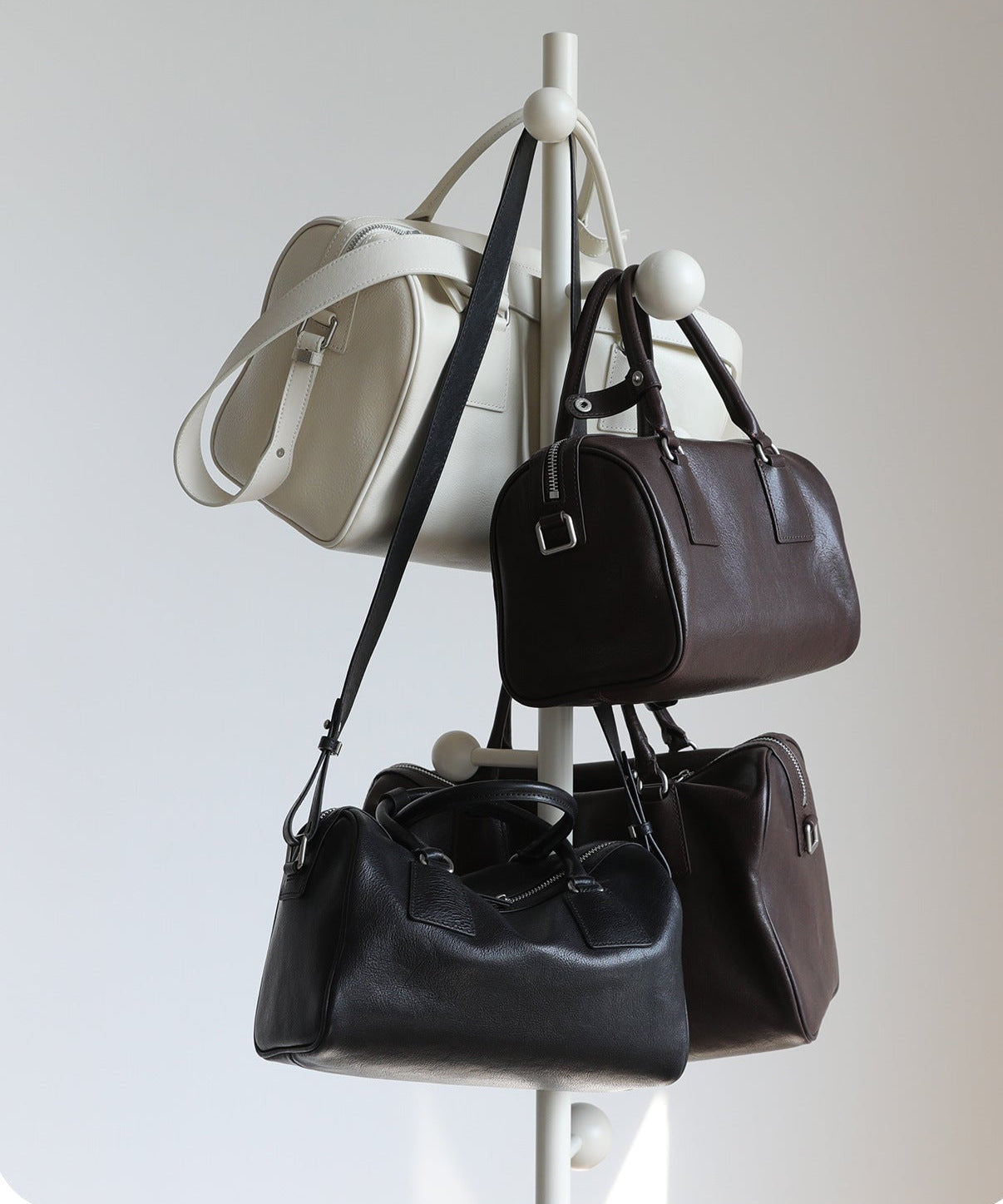 Women's Vegetable-Tanned Cowhide Leather Boston Bag | Vintage Pillow Tote | Top Handle Shoulder Crossbody Handbag in Two Sizes