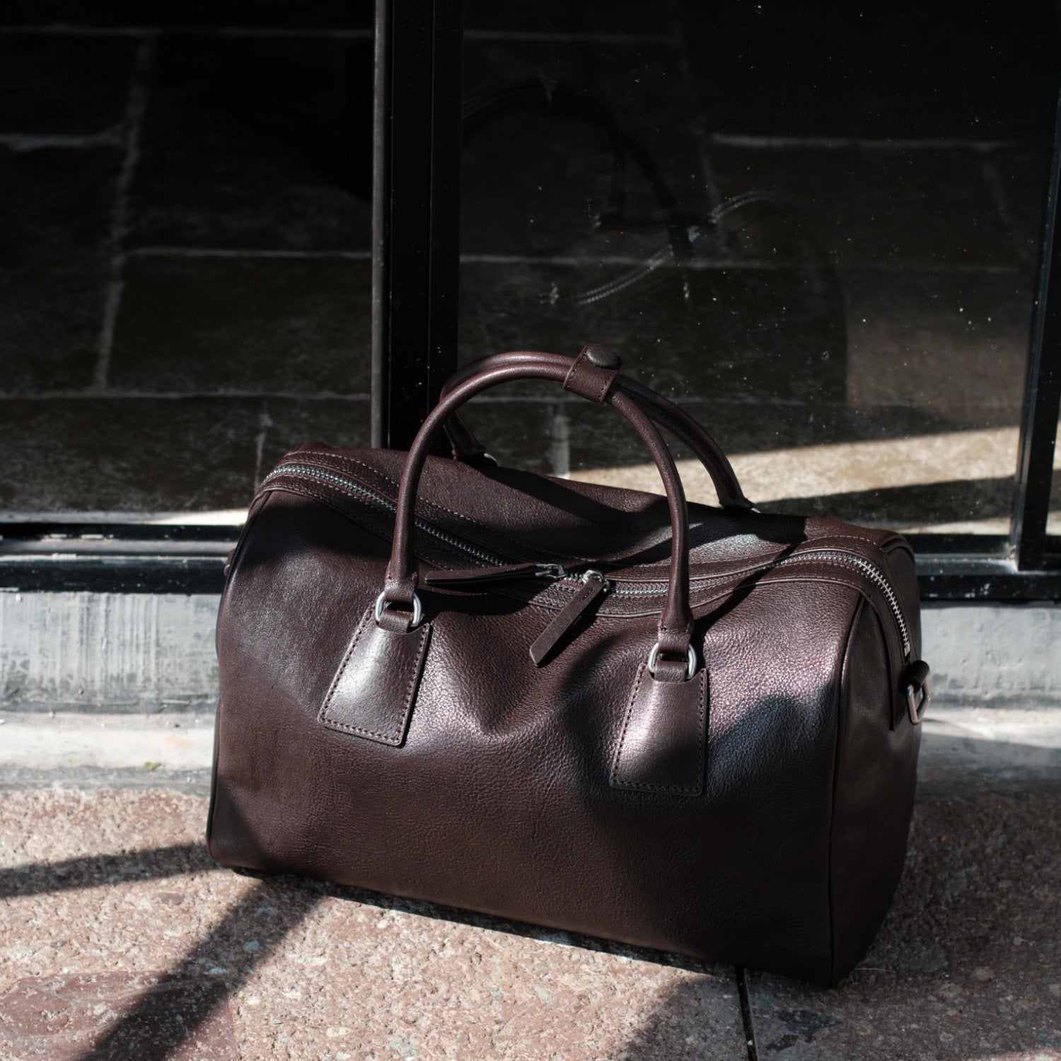 Women's Vegetable-Tanned Cowhide Leather Boston Bag | Vintage Pillow Tote | Top Handle Shoulder Crossbody Handbag in Two Sizes