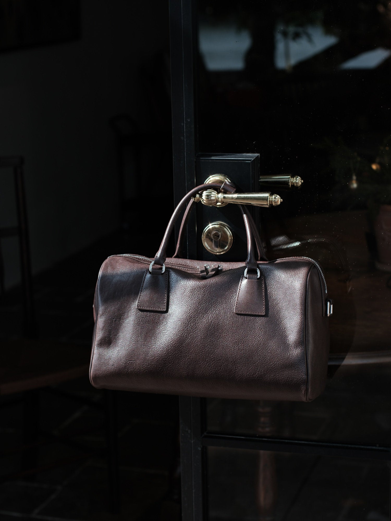 Women's Vegetable-Tanned Cowhide Leather Boston Bag | Vintage Pillow Tote | Top Handle Shoulder Crossbody Handbag in Two Sizes