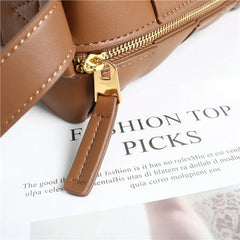 Women’s Woven Leather Boston Bag, Designer Real Genuine Leather Shoulder & Crossbody Handbag
