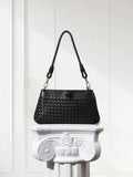 Woven Lambskin Leather Shoulder Bag | Handcrafted Vintage Crossbody Bag