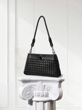 Woven Lambskin Leather Shoulder Bag | Handcrafted Vintage Crossbody Bag