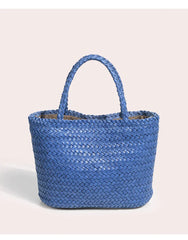 Woven Leather Purse for Women, Handmade Vintage Full Grain Leather Basket Tote, Leather Top Handle Handbag