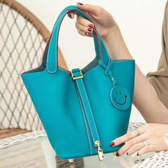 Alexel Genuine Leather handbag Women Leather Bucket Bag, Top Handle Purse, Luxury Bag, Designer Bag, Gift for Her - Alexel Crafts
