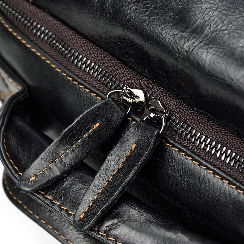 Black Leather Backpack for Women and Men Genuine Leather Travelling Bag Laptop Bag Travel Backpack Shoulder Bag Best Satchel Bag - Alexel Crafts