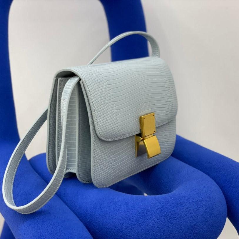 Calfskin Leather Bag Italian Leather Box Bag Designer Bag, Classic Crossbody Bag, Shoulder Bag, Minimalist Genuine Leather Purse - Alexel Crafts