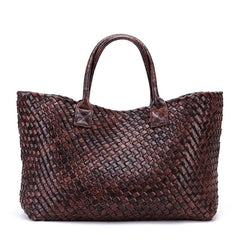 Chic Serpent Print Tote Bag - Luxurious Metallic & Vivid Hues Handwoven Vegan Leather Tote/Weekend Bag - Alexel Crafts