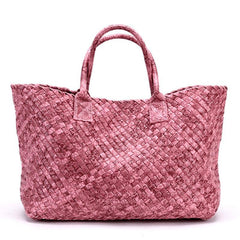 Chic Serpent Print Tote Bag - Luxurious Metallic & Vivid Hues Handwoven Vegan Leather Tote/Weekend Bag - Alexel Crafts