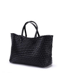 Chic Serpent Print Tote Bag - Luxurious Metallic & Vivid Hues Handwoven Vegan Leather Tote/Weekend Bag - Alexel Crafts