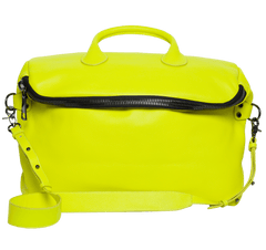 Alexel Jolie Large Italy Leather Zipper Bag, Grain Leather Shoulder Bag, Lady Fashion Bag Yellow, Travel Crossbody Bag, Gift for Her