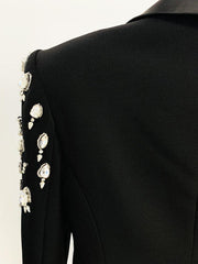 Elegant Handcrafted Diamond Beaded and Embellished Tailored Blazer Dress - Alexel Crafts