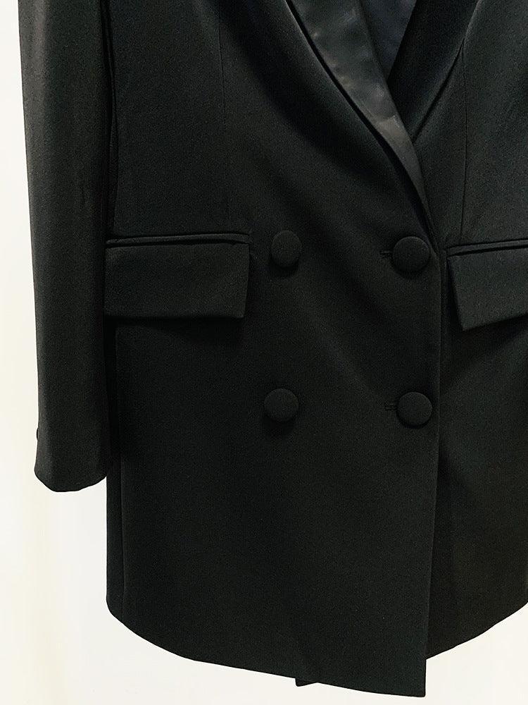 Elegant Handcrafted Diamond Beaded and Embellished Tailored Blazer Dress - Alexel Crafts