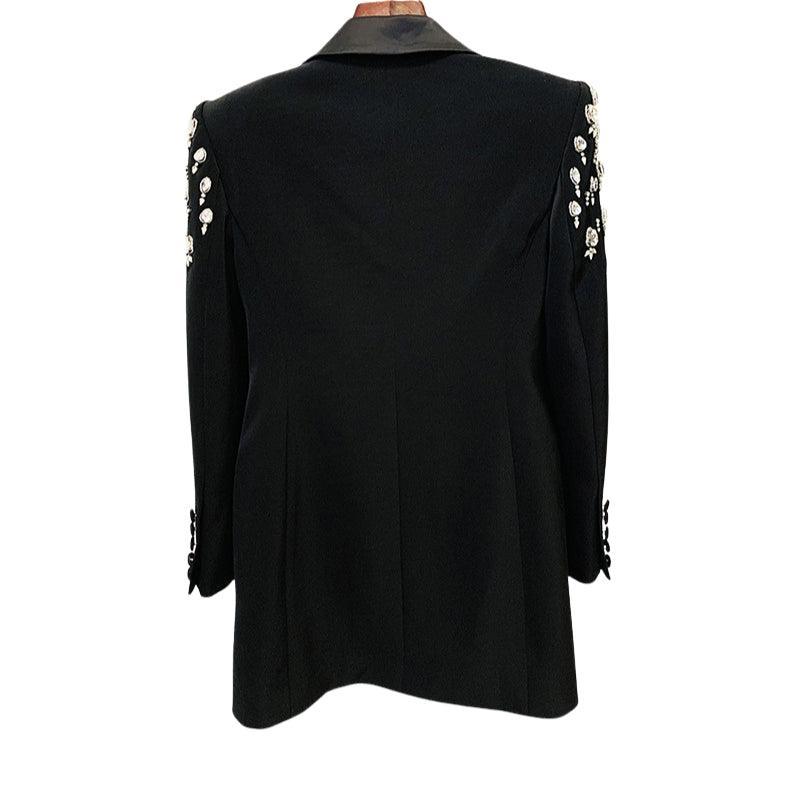 Elegant Handcrafted Diamond Beaded and Embellished Tailored Blazer Dress - Alexel Crafts