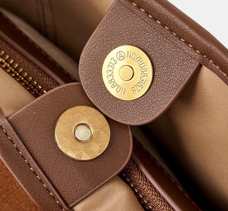 Elegant Suede Leather Tote Bag with Adjustable Strap | Shoulder Bag for Women - Alexel Crafts