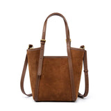 Elegant Suede Leather Tote Bag with Adjustable Strap | Shoulder Bag for Women - Alexel Crafts