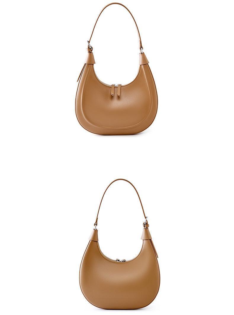 Everyday Leather Croissant Bag | Sleek Elegance Hobo Shoulder Bag | Women Crossbody Bag For Wedding or Party - Alexel Crafts