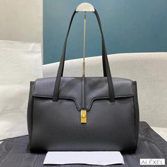 Fancy Elegant Leather Tote, Minimalist Designer Fashion Bag, Woman Handle Bag, Black Evening bag, Leather Work Bag, Brown Woman Laptop Bag - Alexel Crafts