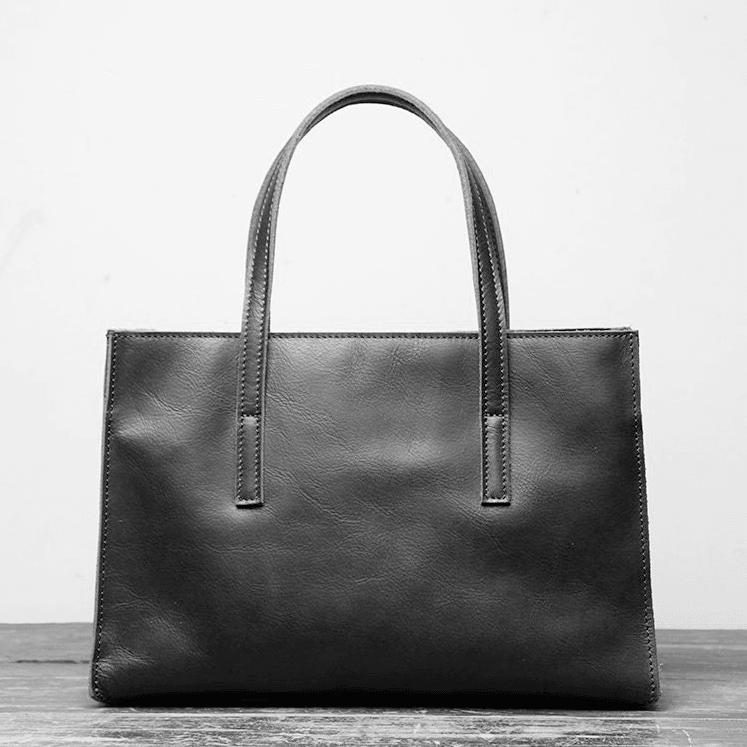 Full Grain Leather Handcrafted Shoulder Bag, Large Minimalist Leather Tote Bag, Crossbody Bag, Everyday Bag, Leather Laptop Bag, Unisex Bag - Alexel Crafts