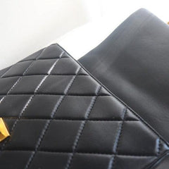 Genuine Leather Flap Shoulder Bag, Classic Lambskin Leather Bag, DIAMONDS Quilted Designer Bag, Gold Chain Strap Lock Bag, Christmas Gift - Alexel Crafts