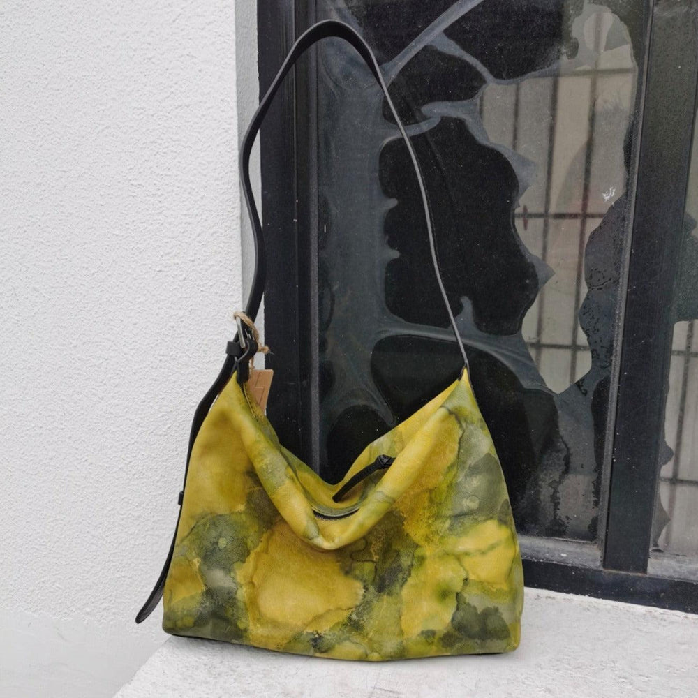 Handcrafted Luxurious Italian Full Grain Leather Hobo Bag Trio Vibrant - Alexel Crafts