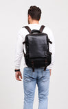 Genuine Full Grain Cowhide Leather Backpack for Men — Handmade Large Travel & Laptop Rucksack | 2 Sizes, 4 Colours | Tactical Buckle Design