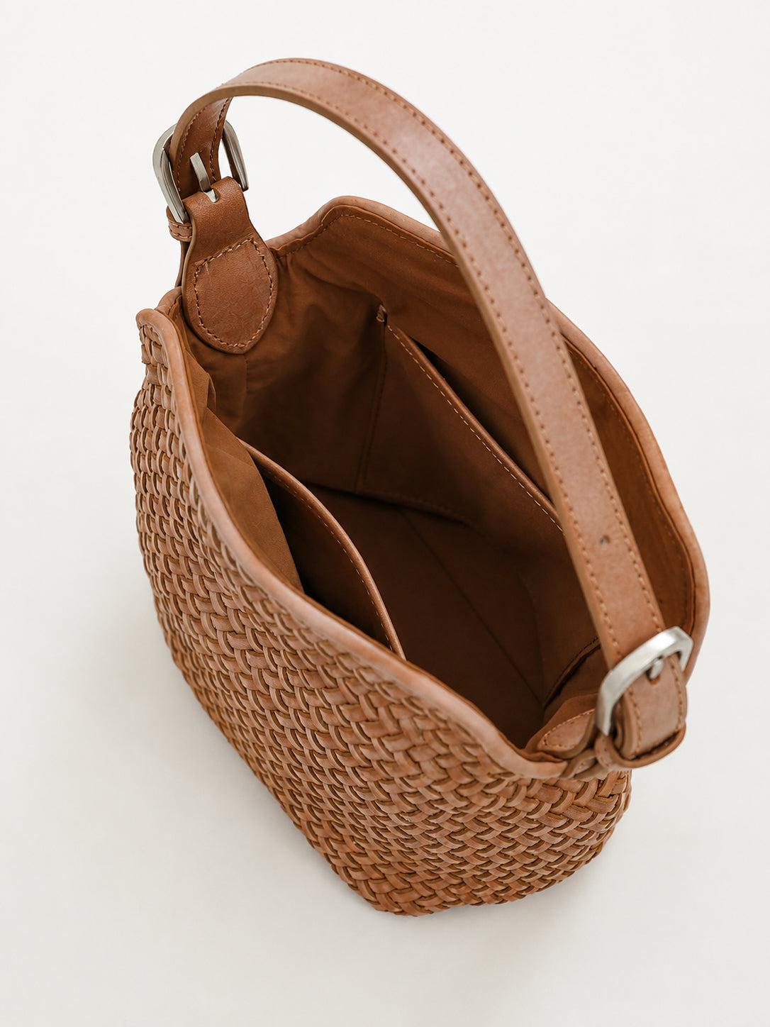 Handwoven Full Grain Leather Hobo Bag | Vintage Basketweave Shoulder & Crossbody Bag