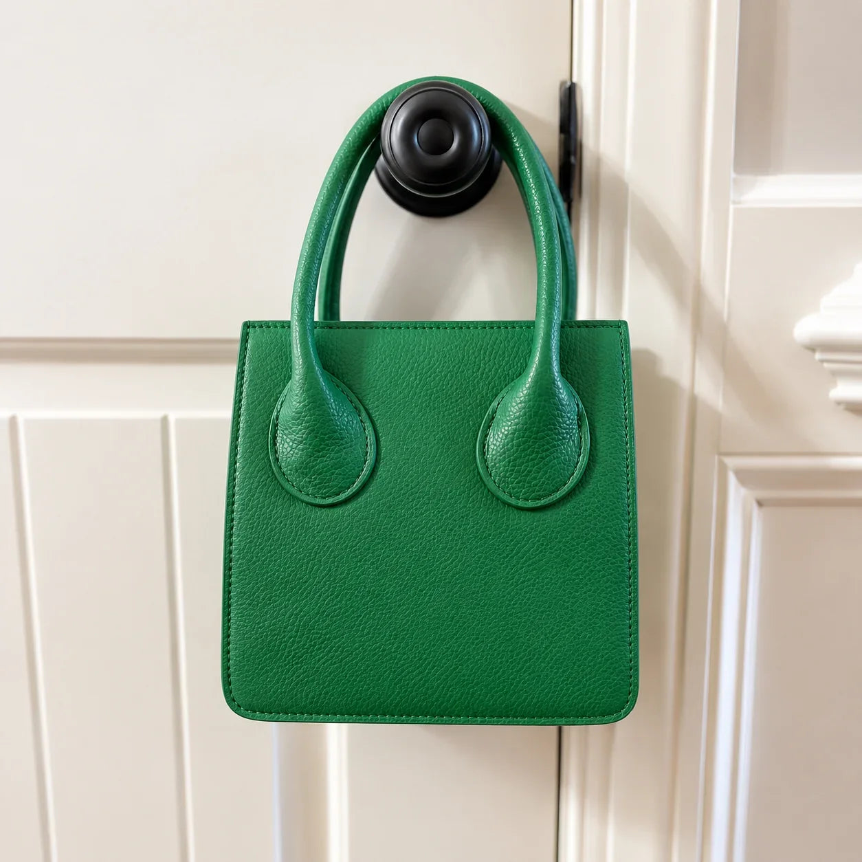 Italian Grain Leather Micro Pixie Bag – Compact Square Mini Handbag | Velvet Lining, Hidden Zip, Detachable Crossbody Strap